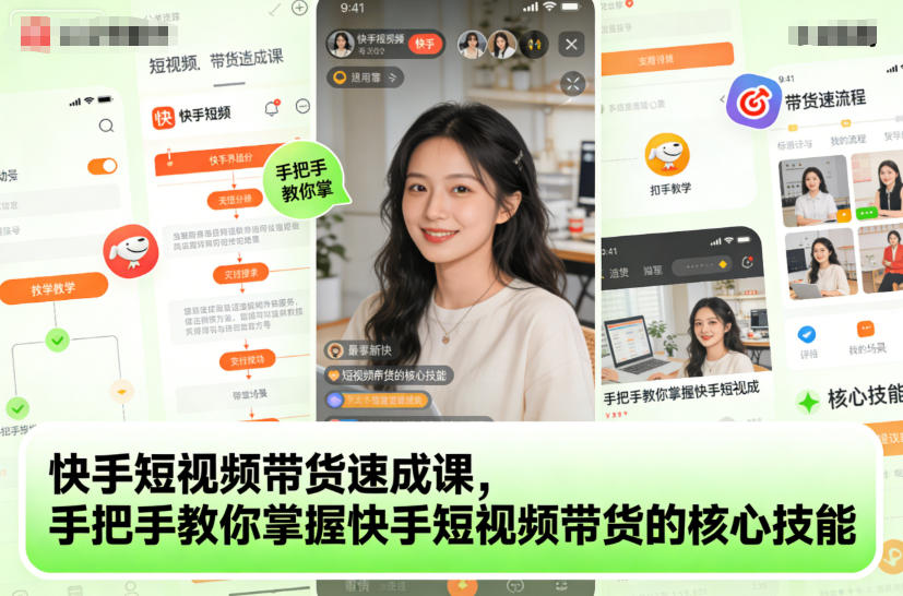 快手短视频带货速成课，手把手教你掌握快手短视频带货的核心技能-九才资源网