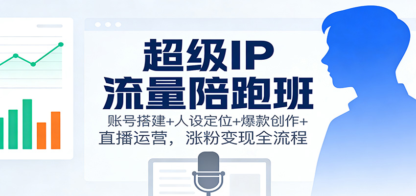 超级IP流量陪跑班：账号搭建+人设定位+爆款创作+直播运营，涨粉变现全流程-九才资源网