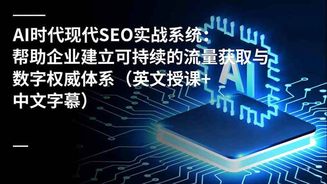 （16760期）AI时代现代SEO实战系统：帮助企业建立可持续的流量获取与数字权威体系（英文授课+中文字幕）-九才资源网
