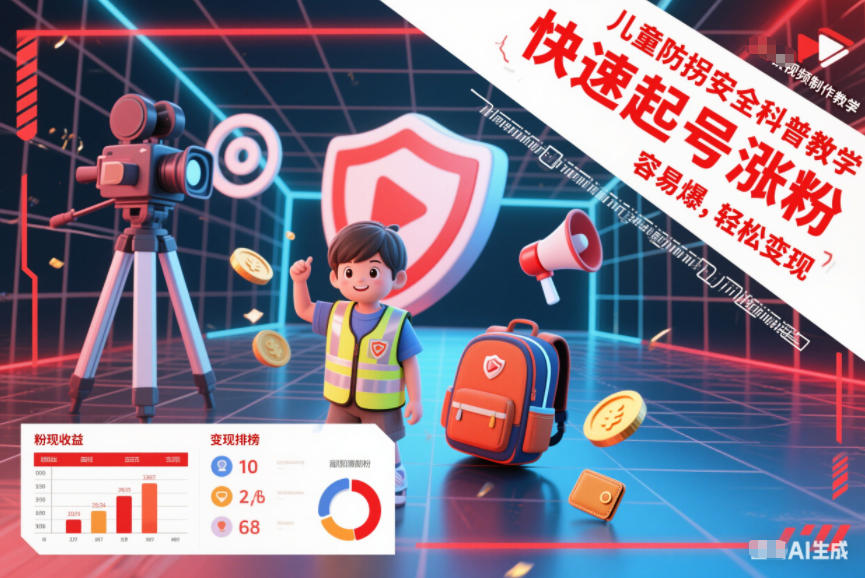 儿童防拐安全科普知识视频制作教学，快速起号涨粉，容易爆，轻松变现-九才资源网