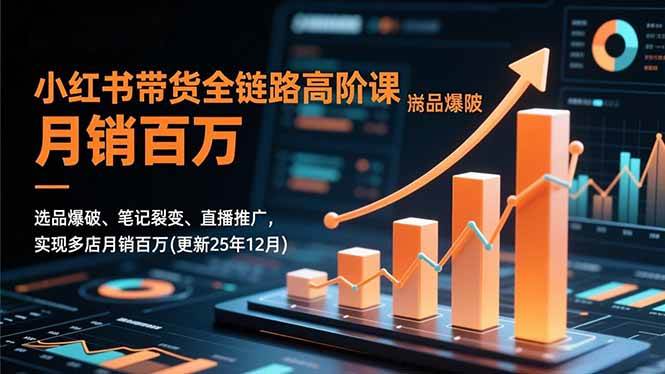 （16842期）小红书带货全链路高阶课，选品爆破、笔记裂变、直播推广，实现多店月销百万(更新25年12月)-九才资源网