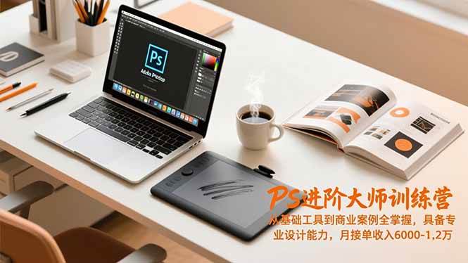 （16868期）PS进阶大师训练营，从基础工具到商业案例全掌握，具备专业设计能力，月接单收入6000-1.2万-九才资源网