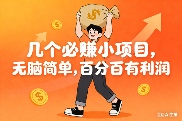 （16918期）几个必赚小项目，无脑简单，百分百有利润，副业首选，日入200+-九才资源网