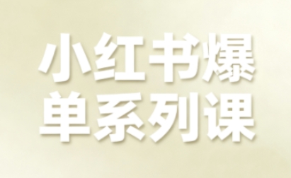 小红书爆单系列课，聚焦小红书电商全链路增长（更新）-九才资源网