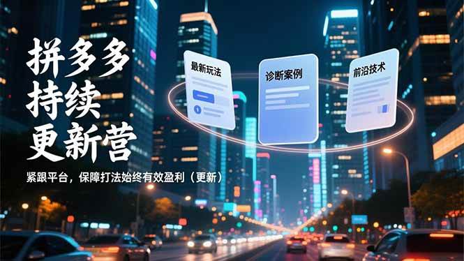 （16987期）拼多多持续更新营，最新玩法、诊断案例、前沿技术，紧跟平台，保障打法始终有效盈利（更新）-九才资源网