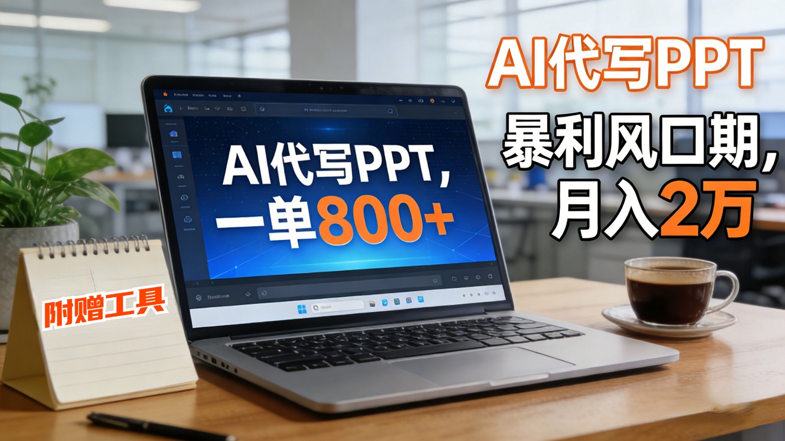 AI 代写做 PPT！一单狂赚 800+，风口期月入 2 万（工具 + 提示词直接送）-九才资源网