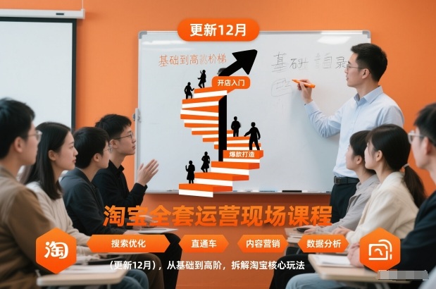 淘宝全套运营现场课程（更新12月），从基础到高阶，拆解淘宝核心玩法-九才资源网