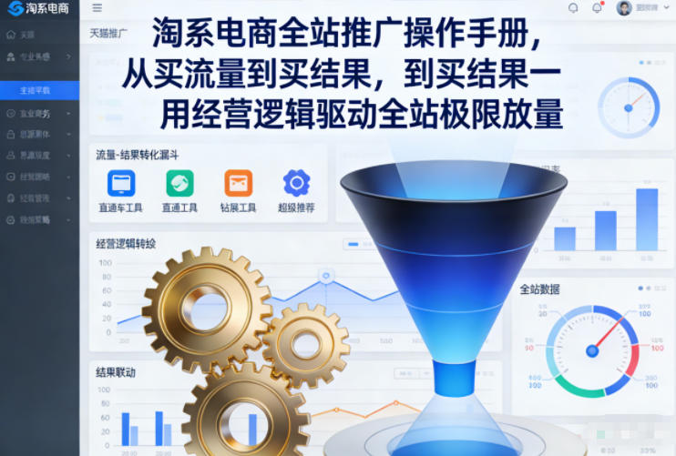 淘系电商全站推广操作手册，从买流量到买结果一用经营逻辑驱动全站极限放量-九才资源网