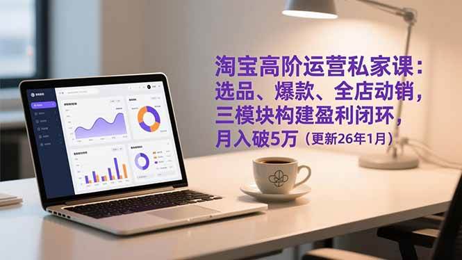 （17016期）淘宝高阶运营私家课：选品、爆款、全店动销，三模块构建盈利闭环，月入破5万（更新26年1月）-九才资源网