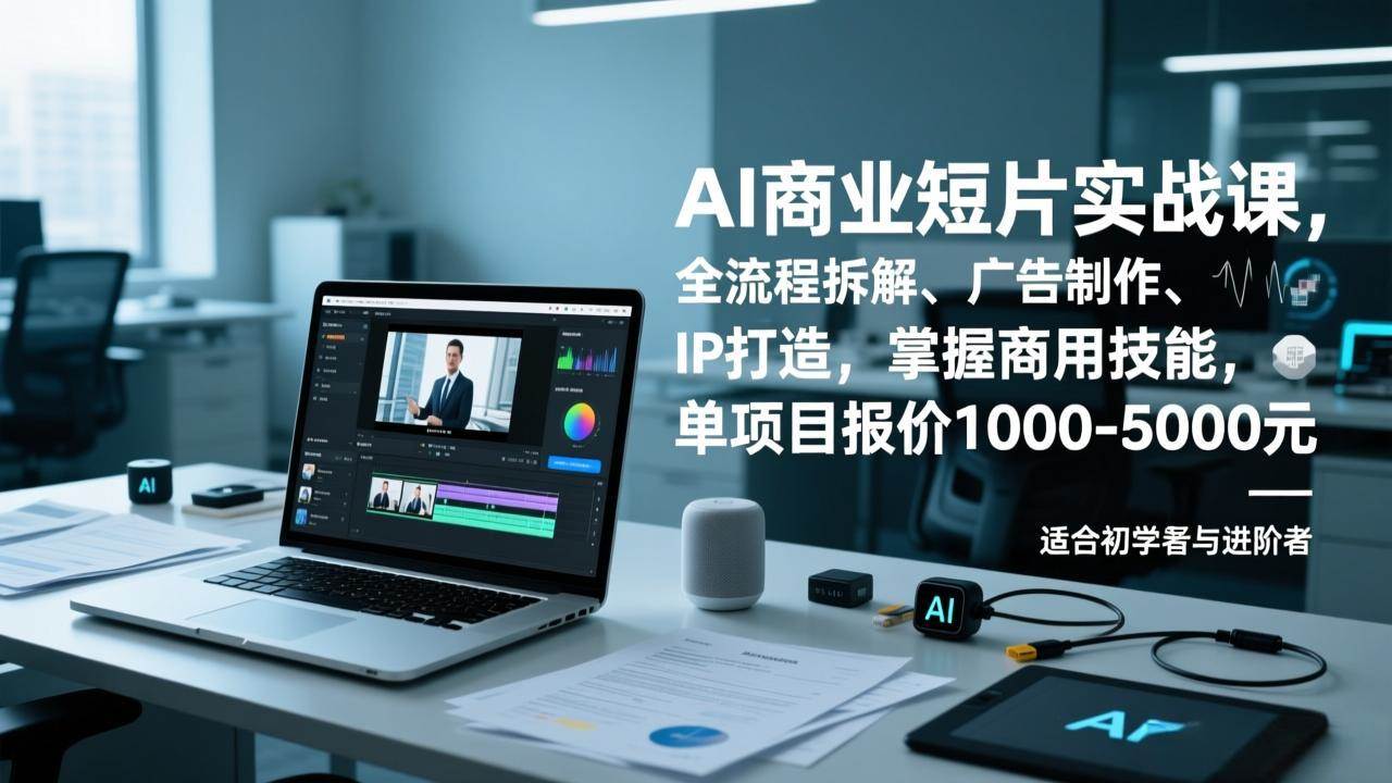 （17050期）AI商业短片实战课，全流程拆解、广告制作、IP打造，掌握商用技能，单项目报价1000-5000元-九才资源网
