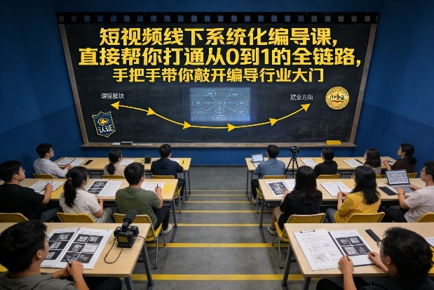 短视频线下系统化编导课，直接帮你打通从0到1的全链路，手把手带你敲开编导行业大门-九才资源网