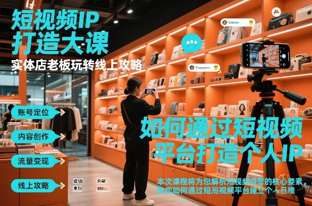短视频ip打造大课，实体店老板玩转线上攻略-九才资源网