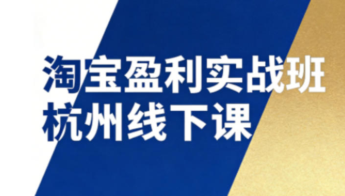 淘宝盈利实战班杭州线下课12月26-28日（音频+字幕），帮你掌握SOP流程+12门核心技术-九才资源网