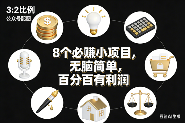 （17101期）8个必赚小项目，无脑简单，百分百有利润，副业首选，日入300+-九才资源网
