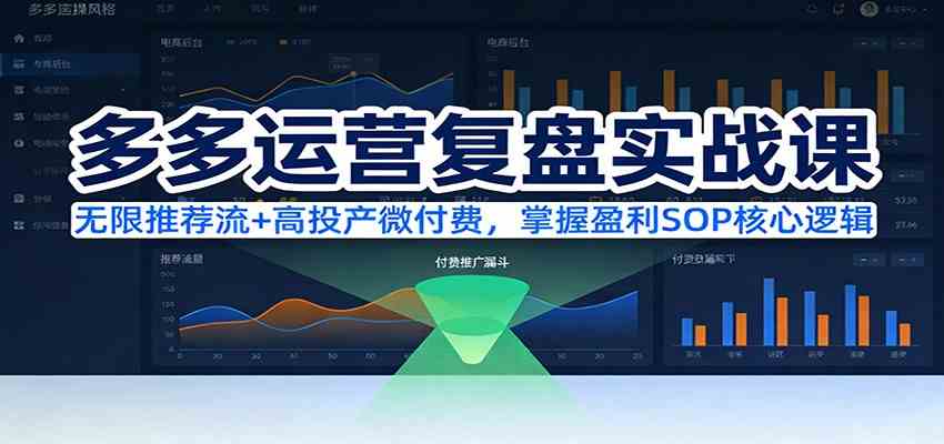 多多运营复盘实战课：无限推荐流+高投产微付费，掌握盈利SOP核心逻辑（更新）-九才资源网