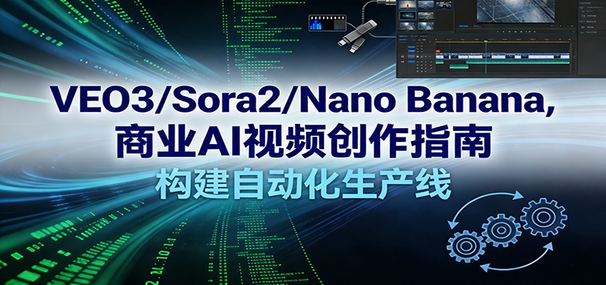 VEO3/Sora2/Nano Banana商业AI视频创作指南，构建自动化生产线-九才资源网